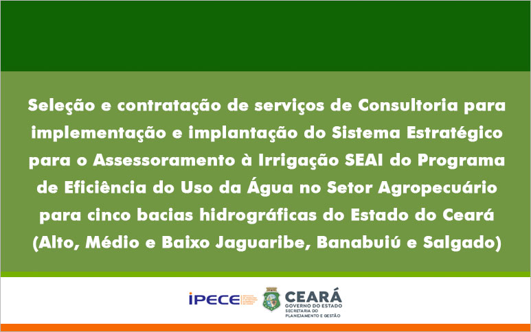 Aviso de Manifestação de Interesse – MI 20210002/CEL04/IPECE/CE
